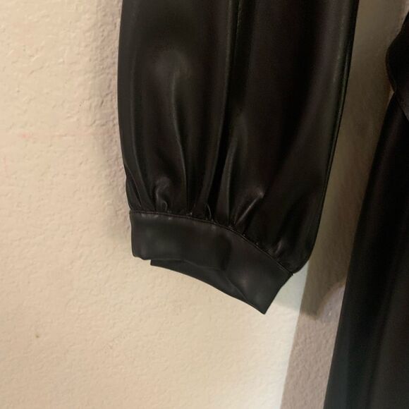 Eloquii Faux Leather Jumpsuit Size 14 Black - Picture 11 of 12